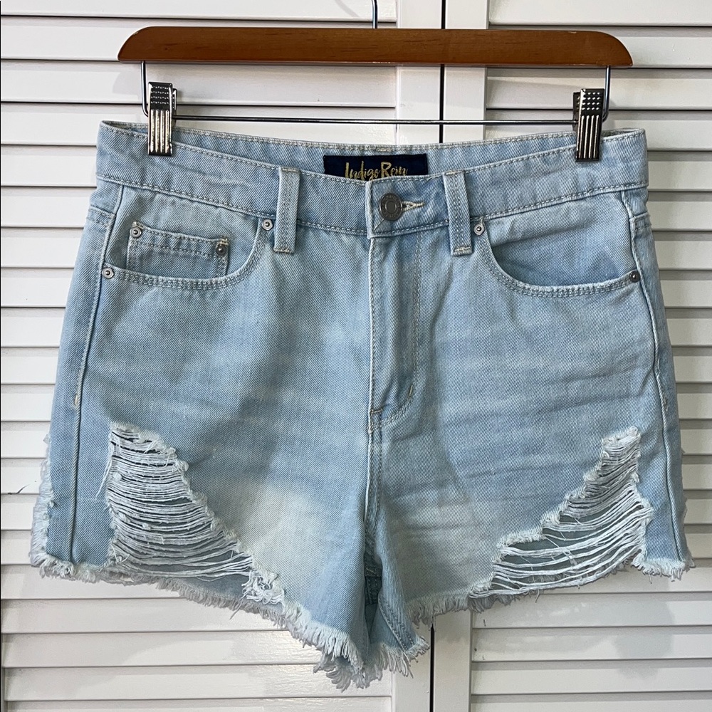 Judy Blue Light Wash Distressed Jean Shorts